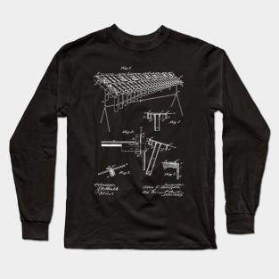 Musical Instrument Vintage Patent Hand Drawing Long Sleeve T-Shirt